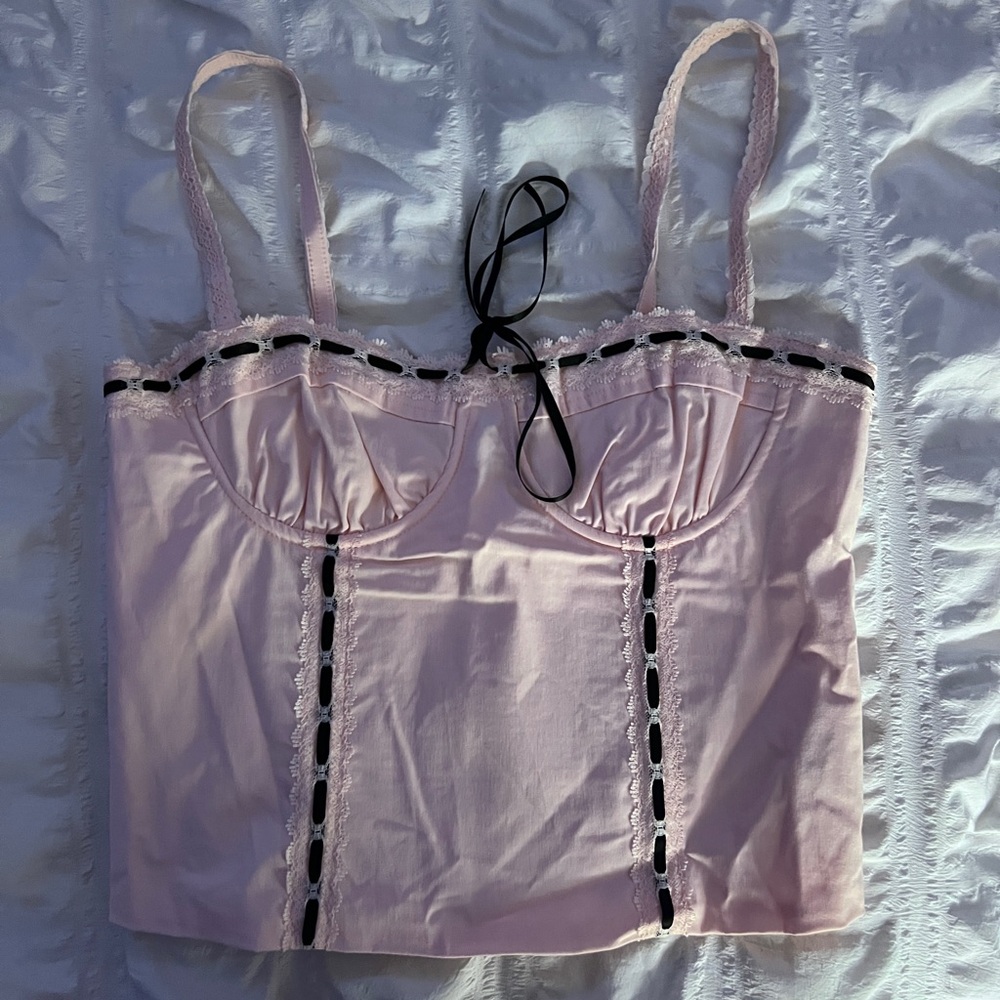 PacSun Pink Smocked/Corset Top